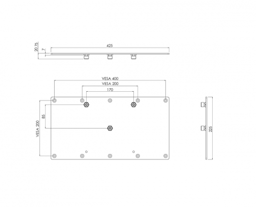 S063.0305 Bildschirm Halterung