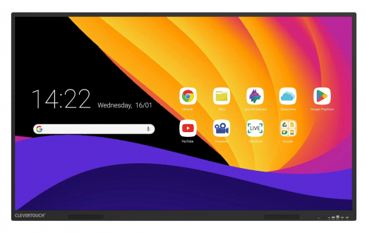 Clevertouch X5 Interaktives Whiteboard 4K – Android 14, Google EDLA, 65–86 Zoll