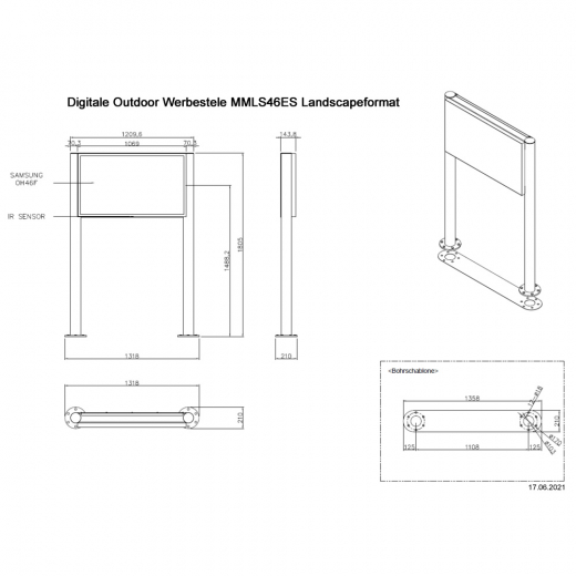 Digitale Outdoor Werbestele MMLS46ES