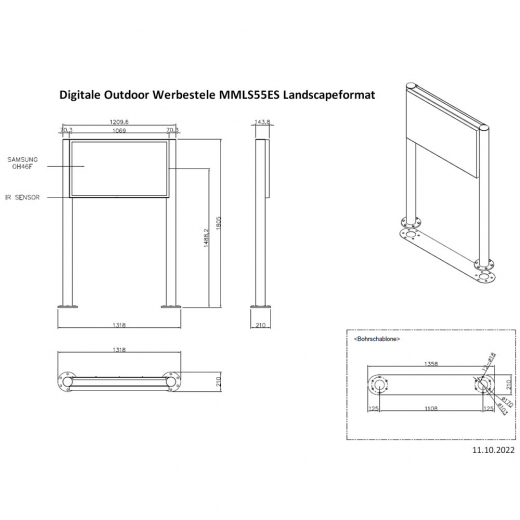 Digitale Outdoor Werbestele MMLS55ES