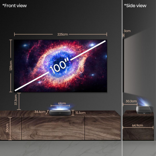 Hisense 100L9HD Ultrakurzdistanz Projektor mit Leinwand