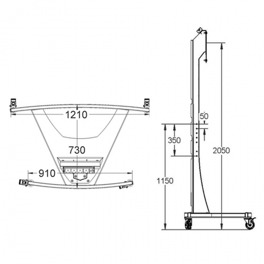 LCD LED TV Rollwagen fuer 71 - 90 Zoll Displays Axia Titan