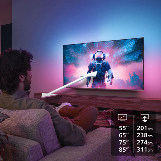 Philips Ambilight 65MLED910/12 Fernseher 165,1 cm (65) 4K Ultra HD Smart-TV WLAN Schwarz