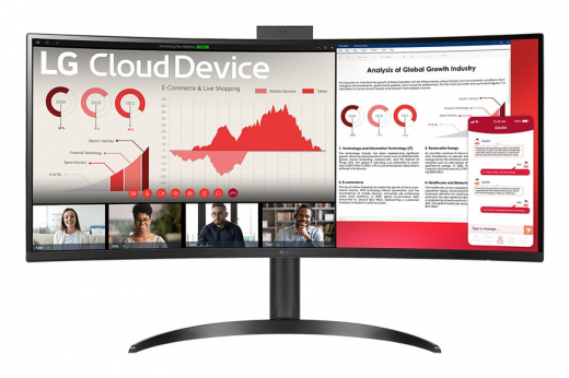 LG 34CR651W-BP All-in-One PC/Workstation Intel® Pentium® Silver N6005 86,4 cm (34) 3440 x 1440 Pixel All-in-One thin client 8 GB DDR4-SDRAM 256 GB SSD Windows 10 IoT Enterprise LTSC Wi-Fi 6 (802.11ax) Schwarz