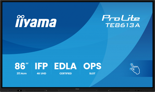 iiyama TE8613A-B2AG Signage-Display Kiosk-Design 2,17 m (85.6) WLAN 500 cd/m² 4K Ultra HD Schwarz Touchscreen Eingebauter Prozessor Android 24/7