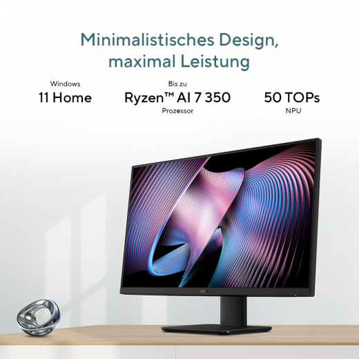 ASUS V600 AiO VM670KA-BPE013W AMD Ryzen AI 7 350 68,6 cm (27) 1920 x 1080 Pixel All-in-One-PC 16 GB DDR5-SDRAM 1 TB SSD Windows 11 Home Wi-Fi 6 (802.11ax) Schwarz