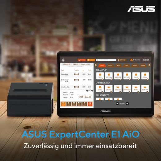 ASUS ExpertCenter E1 AiO E1600WKAT-BMR143M Intel® Celeron® N N4500 39,6 cm (15.6) 1920 x 1080 Pixel Touchscreen All-in-One tablet PC 4 GB DDR4-SDRAM 256 GB SSD Wi-Fi 6 (802.11ax) Schwarz
