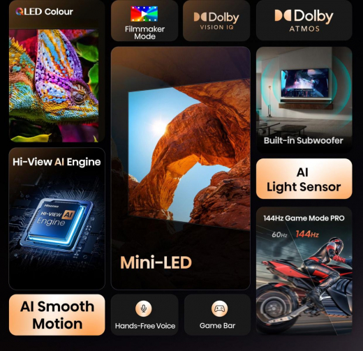 Hisense 50  U7Q | ULED MiniLED Smart TV 4K 144 Hz