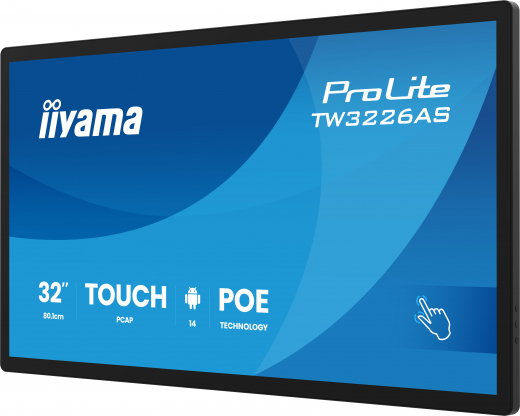 iiyama TW3226AS-B3P Signage-Display Kiosk-Design 80 cm (31.5) LED WLAN 430 cd/m² Full HD Schwarz Touchscreen Eingebauter Prozessor Android 24/7