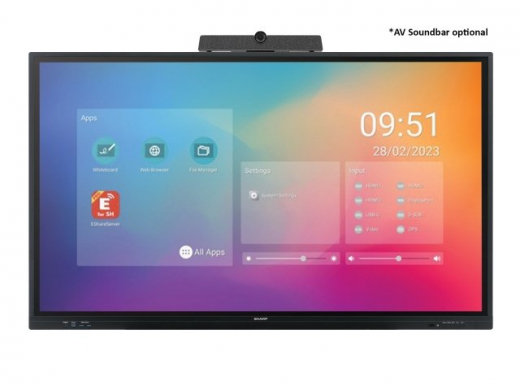 Sharp PN-LC862 Digital Signage Flachbildschirm 2,18 m (86) LCD WLAN 450 cd/m² 4K Ultra HD Schwarz Touchscreen Eingebauter Prozessor Android 11 16/7