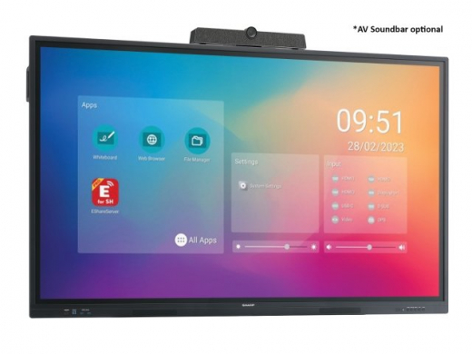 Sharp PN-LC862 Digital Signage Flachbildschirm 2,18 m (86) LCD WLAN 450 cd/m² 4K Ultra HD Schwarz Touchscreen Eingebauter Prozessor Android 11 16/7