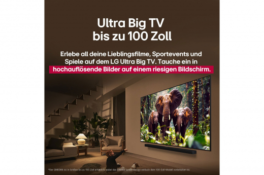 LG QNED evo AI 100QNED86A6 2,54 m (100) 4K Ultra HD Smart-TV WLAN Schwarz