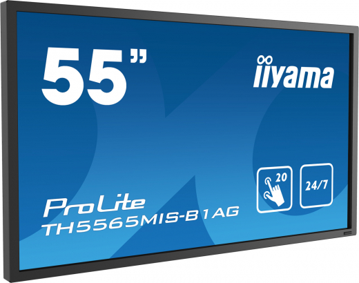 iiyama ProLite TH5565MIS-B1AG Digital Signage Flachbildschirm 139,7 cm (55) LED 400 cd/m² Full HD Schwarz Touchscreen 24/7