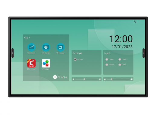 Sharp LM431 Interaktiver Flachbildschirm 109,2 cm (43) LED WLAN 500 cd/m² 4K Ultra HD Schwarz Touchscreen Eingebauter Prozessor Android 14 18/7