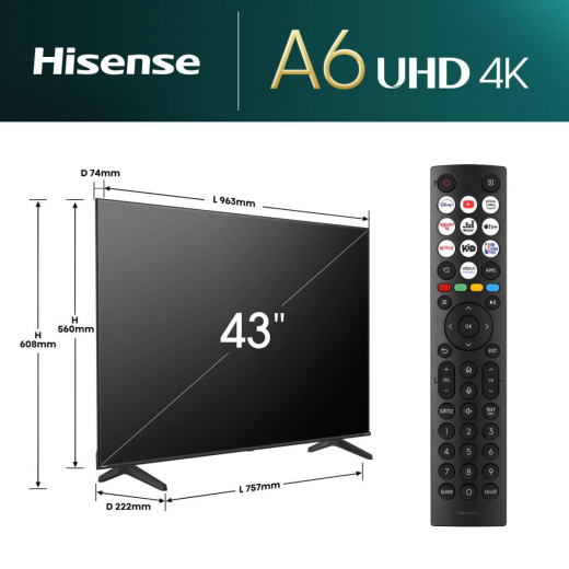 Hisense 43E6NT 43 Zoll 4K UHD Smart TV