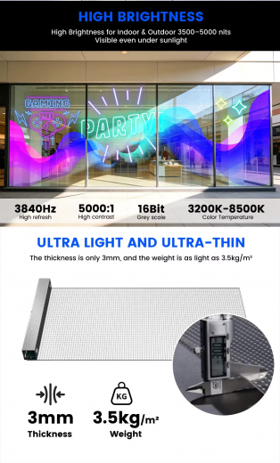 3DH Transparentes LED Display nach Maß