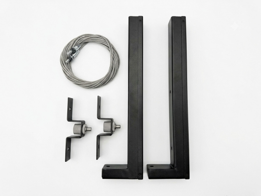 Display Deckenhalterung Set aus Stahl mit Sicherheitsseil – Robuste Bildschirmhalterung für Schaufenster Displays
