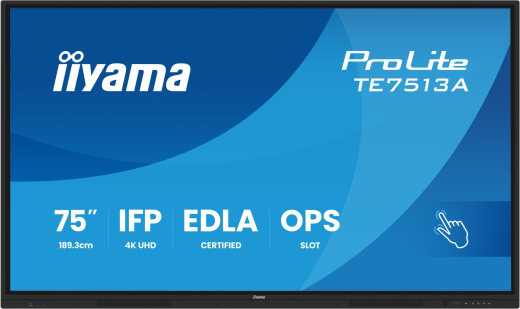 iiyama ProLite TE7513A-B3AG – 75 Zoll Smartboard mit 4K UHD, Android 14 und Google EDLA