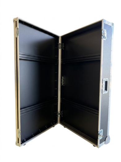 Koffer-Flightcase Trolley für Display und Standfuß-Komponenten – Birkenmultiplex, schwarz B-Ware