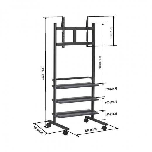 PB175 Rollwagen für LCD LED Monitore