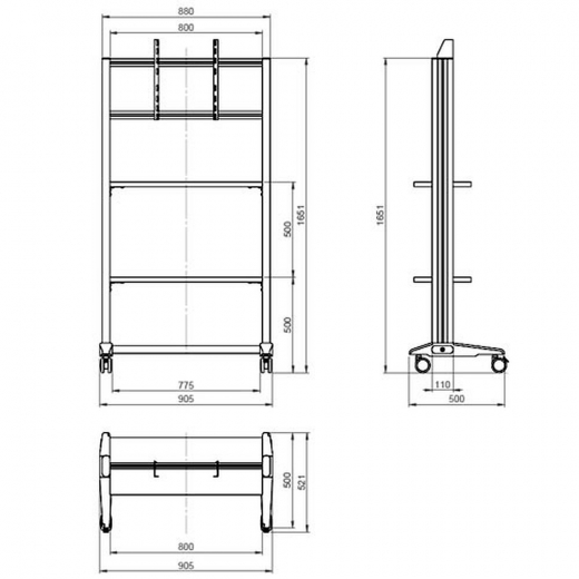 TV Rollwagen MultiRack MR1600si fuer LCD LED Monitore