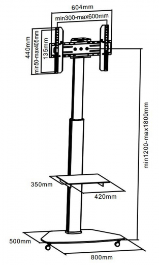 Universal Transportkoffer fuer Monitore bis 55 Zoll mit Standfuss