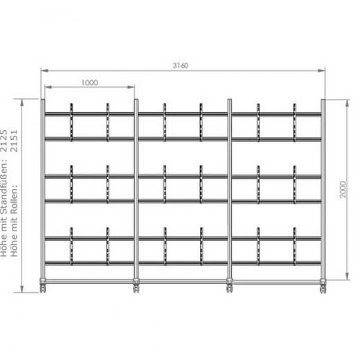 Videowall Standfuß für 3x3 Monitore 46-55 Zoll