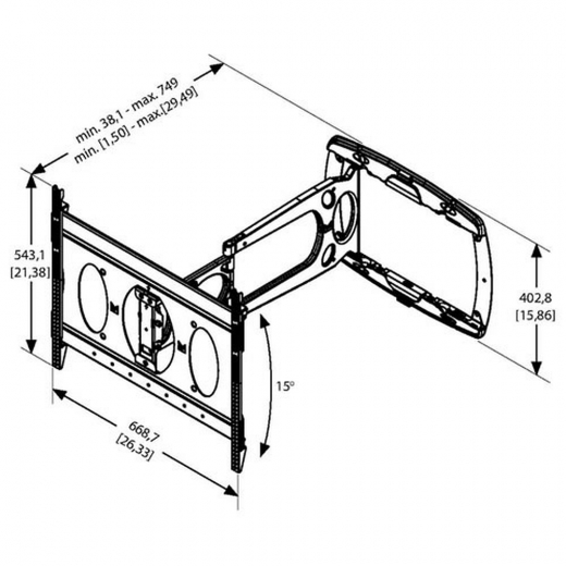 PFW 6850 ausziehbare LED TV Wandhalterung 42 - 65 Zoll