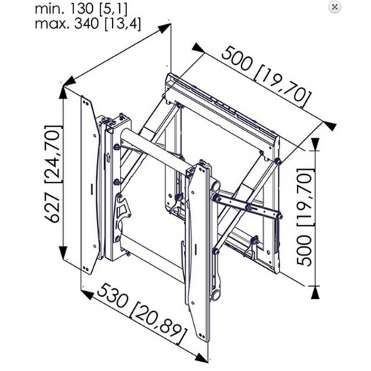 PFW 6875 Ausziehbare Videowall Wandhalterung Hochformat