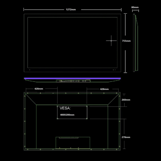 Outdoor LED TV Monitor mit Wetterschutz 55 Zoll