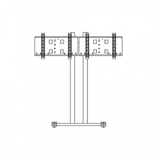 Konvention Rollstandfuß für 2 Monitore bis 65 Zoll