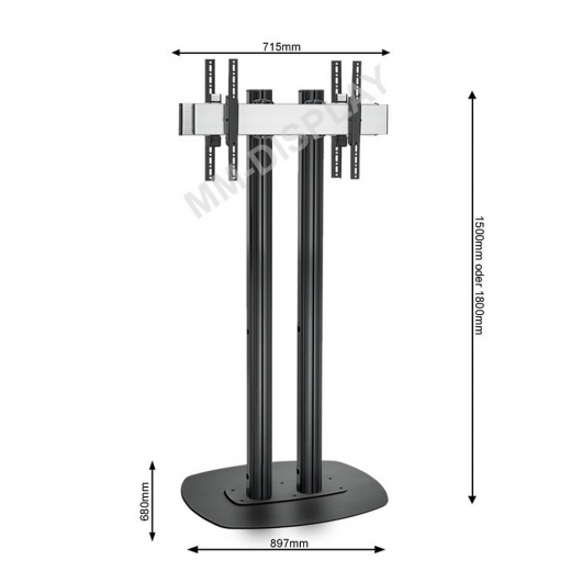 Standfuss Ruecken an Ruecken Displaymontage von 40 bis 65 Zoll