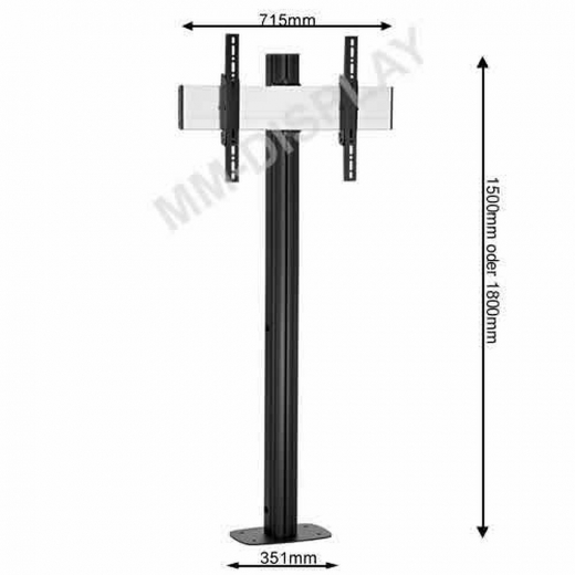 Standfuß mit Bodenbefestigung für Displays bis 65 Zoll