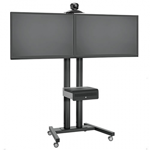 MM-PFT49Dual Rollwagen Trolley fuer Displays bis 49 Zoll