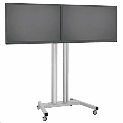 MM-PFT49Dual Rollwagen Trolley fuer Displays bis 49 Zoll