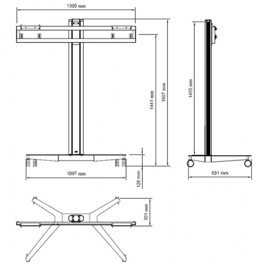 XFH Video Conference Rollwagen für 2 Monitore
