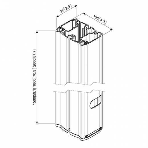 PUC2718 Boden-Rohr 180 cm Länge