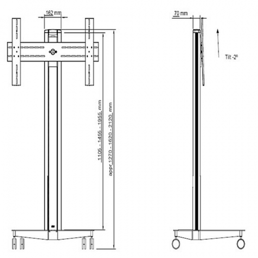 Rollwagen fuer Plasma LCD Monitore XFHM