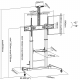 Höhenverstellbarer Rollwagen für Flachbildschirme 60 - 100