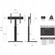 TV Standfuß mit Glasboden 32–60 Zoll | 8-fach höhenverstellbar, schwenkbar, bis 30 kg, Weiß