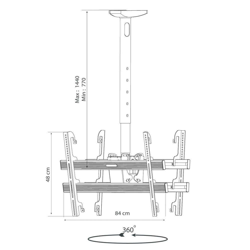 Deckenhalterung für zwei Monitore 37-70 Zoll