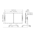 RISE A227 Whiteboard-Set 75 Zoll für RISE motorisierten Display-Liftwagen oder Bodenständer (schwarz)