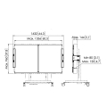 RISE A226 Whiteboard-Set 65 Zoll für RISE motorisierten Display-Liftwagen oder Bodenständer (schwarz)