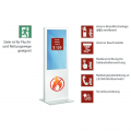 Digitale Werbestele 50 Zoll mit aktivem Brandschutz