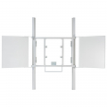 RDWF Höhenverstellbare Whiteboard Boden-Wandhalterung mit zwei Flügeltafeln 65 - 86 Zoll