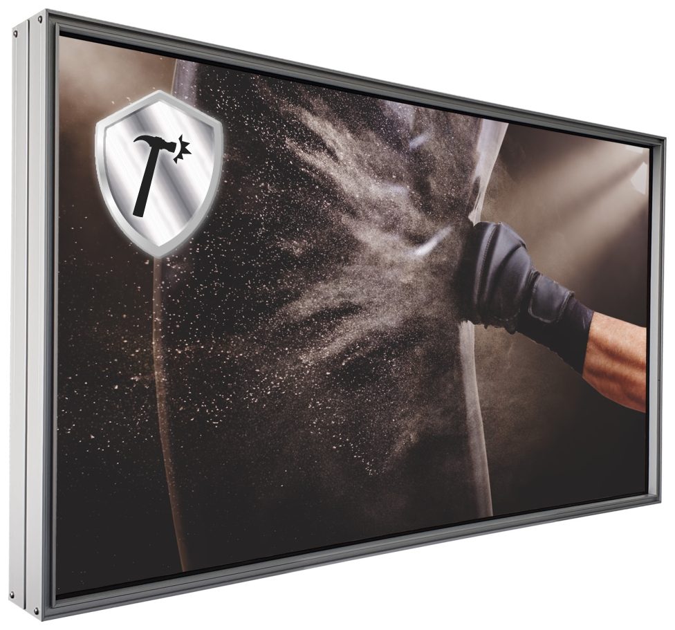 Vandalismus-Schutzgehäuse aus Aluminium mit Sicherheitsplexiglas für Displays im öffentlichen Bereich